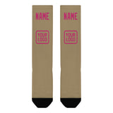 Custom Light Khaki Pink Knee-High Sock