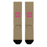 Custom Light Khaki Pink Knee-High Sock