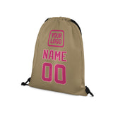 Custom Light Khaki Pink Drawstring Bag