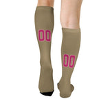 Custom Light Khaki Pink Knee-High Sock