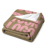 Custom Light Khaki Light Pink Blanket