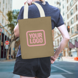Custom Light Khaki Pink Canvas Tote Bag