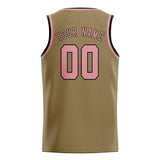 Custom Light Khaki & Light Pink Colors Design Sports Basketball Jersey