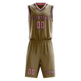 Custom Light Khaki Light Pink Basketball Set
