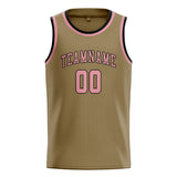 Custom Light Khaki & Light Pink Colors Design Sports Basketball Jersey