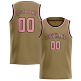 Custom Light Khaki & Light Pink Colors Design Sports Basketball Jersey