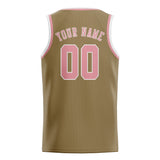 Custom Light Khaki & Light Pink Colors Design Sports Basketball Jersey