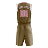Custom Light Khaki Light Pink Basketball Set