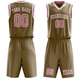 Custom Light Khaki Light Pink Basketball Set