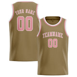 Custom Light Khaki & Light Pink Colors Design Sports Basketball Jersey