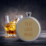 Custom Light Khaki Khaki Hip Flask