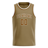 Custom Light Khaki & Khaki Colors Design Sports Basketball Jersey