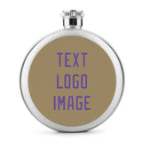 Custom Light Khaki Light Purple Hip Flask
