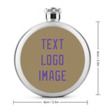 Custom Light Khaki Light Purple Hip Flask