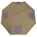 Custom Light Khaki Light Purple Automatic Umbrella
