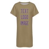 Custom Light Khaki Light Purple Nachthemd