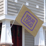 Custom Light Khaki Light Purple Flag