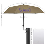 Custom Light Khaki Light Purple Automatic Umbrella