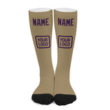 Custom Light Khaki Purple Knee-High Sock