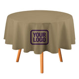 Custom Light Khaki Purple Round Table Cloth