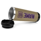 Custom Light Khaki Purple Stainless Steel Water Cup
