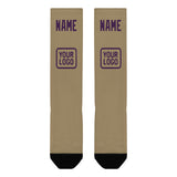 Custom Light Khaki Purple Knee-High Sock