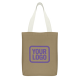 Custom Light Khaki Purple Canvas Tote Bag