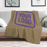 Custom Light Khaki Light Purple Blanket