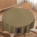 Custom Light Khaki Purple Round Table Cloth