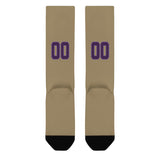 Custom Light Khaki Purple Knee-High Sock