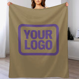 Custom Light Khaki Light Purple Blanket