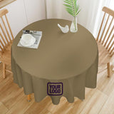 Custom Light Khaki Purple Round Table Cloth
