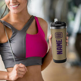 Custom Light Khaki Purple Stainless Steel Water Cup