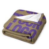 Custom Light Khaki Light Purple Blanket