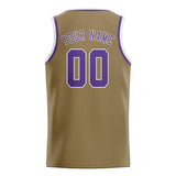 Custom Light Khaki & Light Purple Colors Design Sports Basketball Jersey