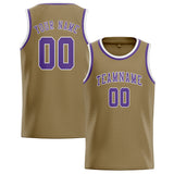 Custom Light Khaki & Light Purple Colors Design Sports Basketball Jersey