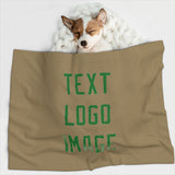 Custom Light Khaki Emerald Green Pet Blanket