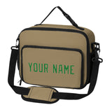 Custom Light Khaki Emerald Green Lunch Bag