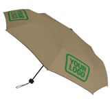 Custom Light Khaki Emerald Green Automatic Umbrella