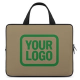 Custom Light Khaki Emerald Green Laptop Bag