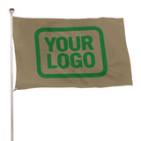 Custom Light Khaki Emerald Green Flag