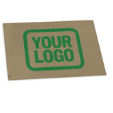 Custom Light Khaki Emerald Green Flag