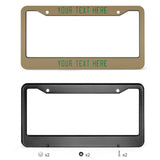 Custom Light Khaki Emerald Green License Plate Frame