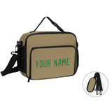 Custom Light Khaki Emerald Green Lunch Bag