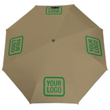 Custom Light Khaki Emerald Green Automatic Umbrella