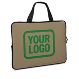 Custom Light Khaki Emerald Green Laptop Bag