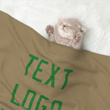 Custom Light Khaki Emerald Green Pet Blanket