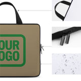 Custom Light Khaki Emerald Green Laptop Bag