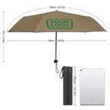 Custom Light Khaki Emerald Green Automatic Umbrella