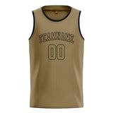 Custom Light Khaki & Light Khaki Colors Design Sports Basketball Jersey